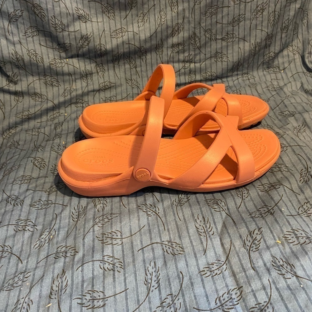 Crocs Meleen crossband blush pink sandals 8 - Picture 2 of 4